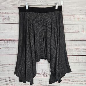 Anthropologie Lapis Skirt L Black Gray Asymmetrical Hankerchief Hem Whimisgoth